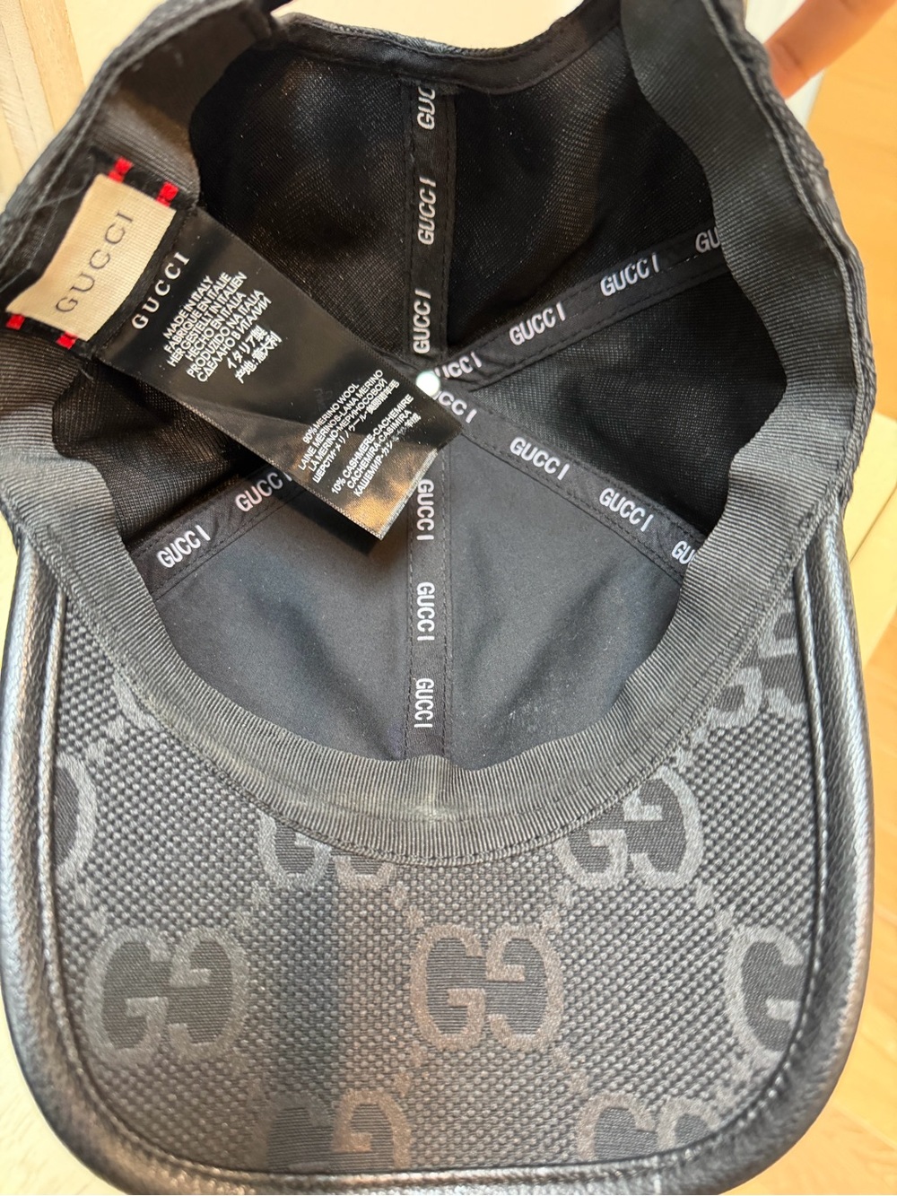 Gucci Black GG Jacquard Logo Cap - Picture 3 of 3